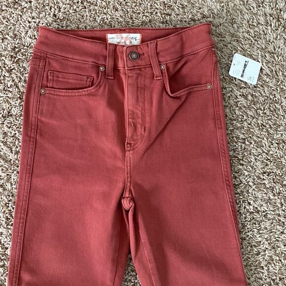 NWT Free People We The Free Red High Rise Skinny Jeans Size 26 - Picture 7 of 12